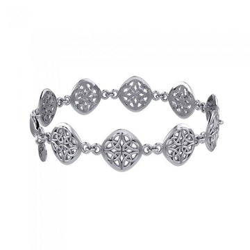 Sense the power of four ~ Sterling Silver Jewelry Celtic Four-Point Bracelet TBG072 - Jewelry